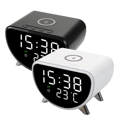 Alarm Clock With Wireless Charging Desk LED Alarm Clock With Temperature Meter Sleep Timer 15W Fast Wireless Charger Station