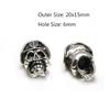 2 Stück Totenkopf Krieger Helm Abstandshalter Perlen Anhänger Haarzopf Dreadlock Bartperlen Paracord Seil Messerperlen für Armband DIY Schmuck