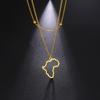LIKGREAT African Map Necklace For Women Men Country Charm Stainless Steel Neckchain Cultural Ethnic Jewelry Gifts Wholesale