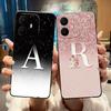 Trendy Couple Case For TCL K70 4G/K70 Power 4G Jelly Black Anti-scratch Soft Casing Fashion Cute Lucky Letter Pattern Shell