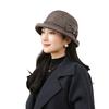 Imitation Fragrant Cloud Yarn Middle-Aged And Elderly Basin Hat Women Spring And Autumn Warm Cloth Hat Retro Bucket Hat Bow Sun Hat