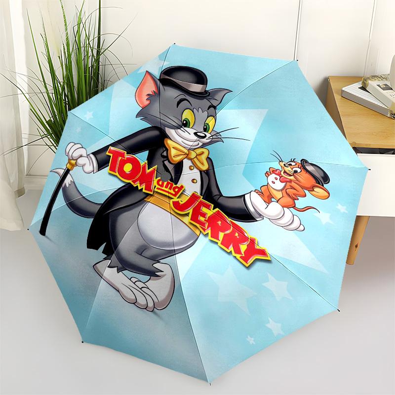 

1pc Tom and Jerry: Classic Cartoon Duo Umbrella with Plastic Handle,Suitable for All Seasons Travel Outdoor Multi-functional UmbrellaDCS200