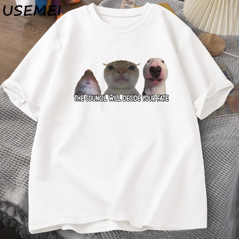 

Funny Cat Meme Tee Shirt Graphic T Shirts Men Women Silly Animals T-shirt Cotton Oversized Designer Tees Unisex Streetwear 4XL