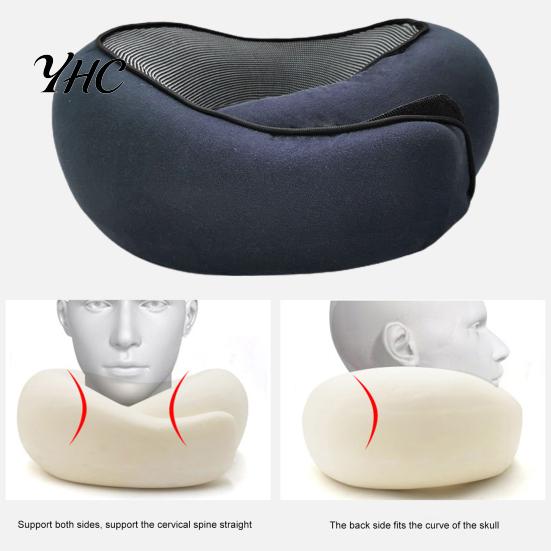Adjustable Neck Pillow Memory Foam Travel 360 Degree Support U-Shaped Car Airplane with Fastener Tape Nap