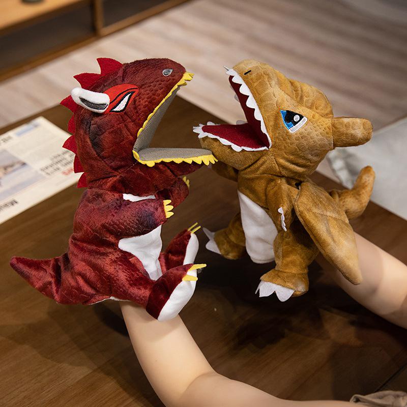 Movable Mouth Dinosaur Plush Hand Puppet - Cartoon Animal Toy & Birthday Gift