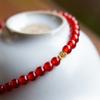 Red Agate Bracelet with Alloy and Translucent Agate Beads, a New Chinese-style, Traditional Design with Golden Shimmer