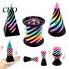 3D Printed Spiral Toy 3Pcs Cone Figurine Impossible Passthrough Sculpture Vortex Thread Office Desk Decoration Illusion Stress Relief Mini Pyramid