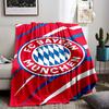 Bayern Munich Logo Red and Blue Flannel blanket for bedroom, living room, sofa, and nap