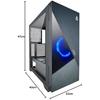 Boîtier PC - AZZA - Eclipse Midi Tower - Noir - Ventilateur ARGB 120 mm - Support carte vidéo 390 mm