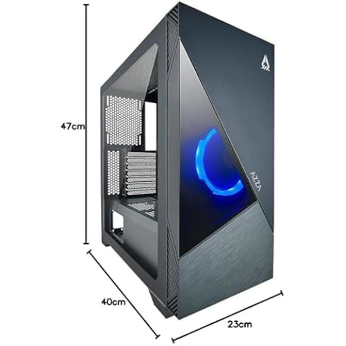 Boîtier PC - AZZA - Eclipse Midi Tower - Noir - Ventilateur ARGB 120 mm - Support carte vidéo 390 mm