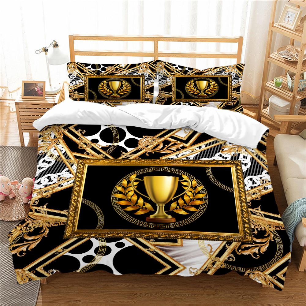 3D Digital Printing Gorgeous Quilt Cover and Pillowcase 2/3 Single Double Bed Home Textiles Soft Bedding Set Gift