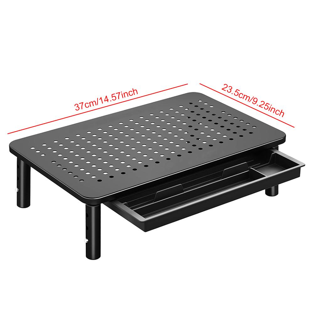 Monitor Stand Riser with Drawer Desk Laptop Stand 3 Height Adjustable Metal Computer Stand for Laptop PC Printer