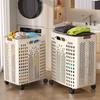 1 Piece, Available In Two Colors, Foldable Laundry Basket for Home Bathroom, Large Capacity with Wheels, Simple Design for Storing Dirty Clothes I