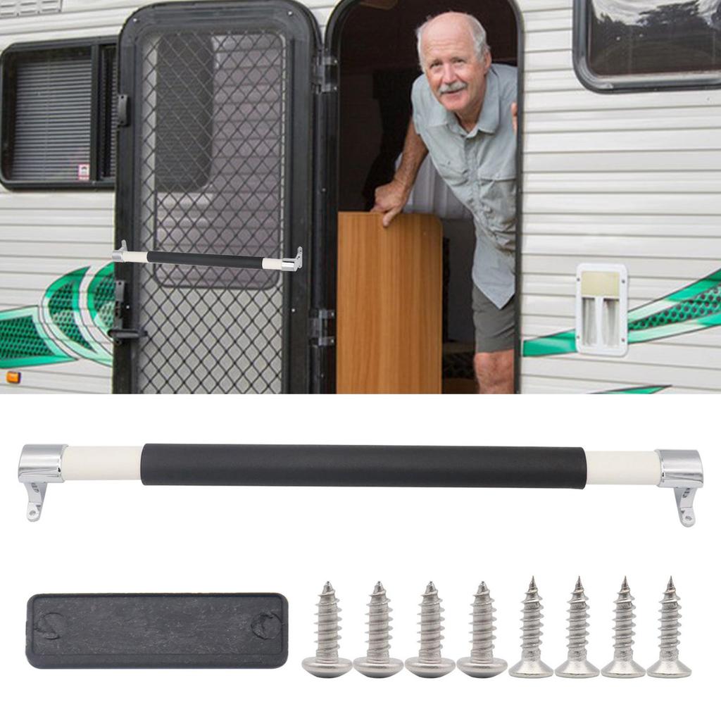 RV Screen Door Handle Grab Bar Adjustable Handrail RV Screen Door Support Bar For Trailer Mobile Home Vehicle Bathroom Travel