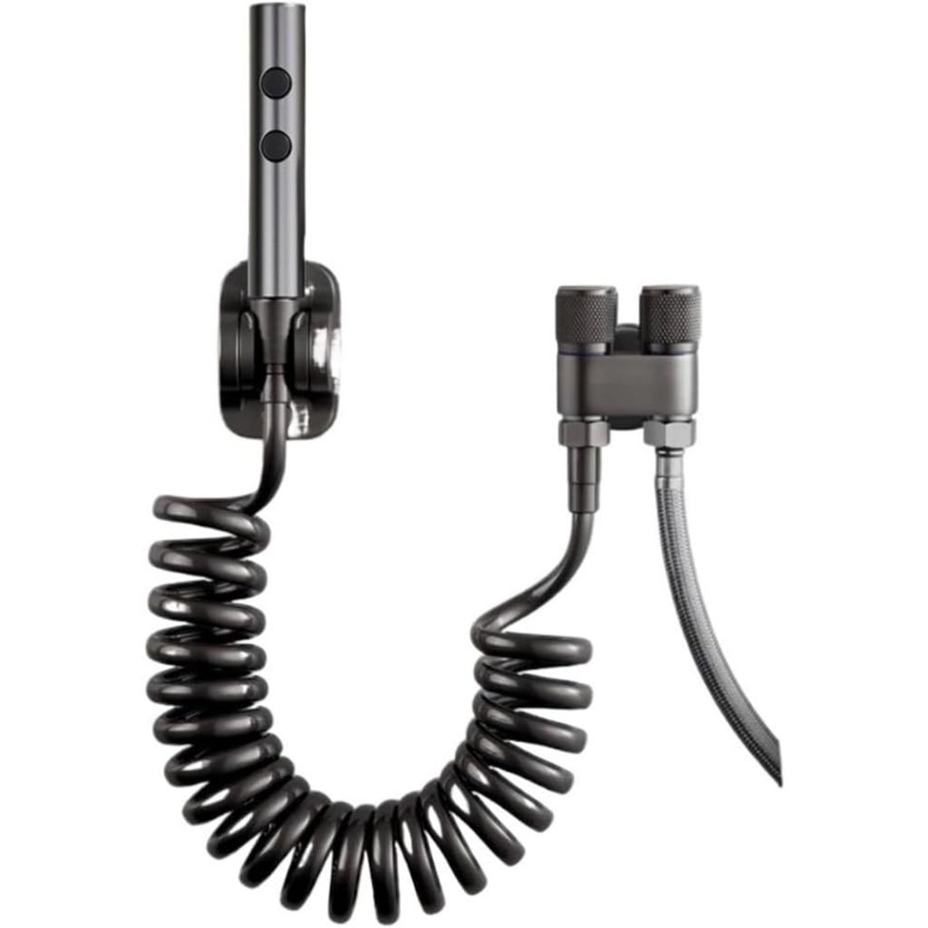 Faucet Toilet Faucet Rain Stainless Steel Button Bidet Set Handheld Sprayer Shower Self-Cleaning(Black Package B) Faucet