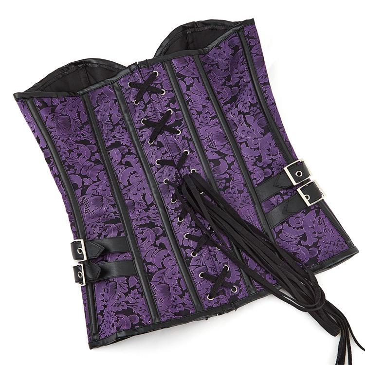 Haut sculptant amincissant rétro gothique violet pour femme