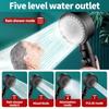 5 Modi Hochdruck-Duschkopf, einstellbar, unter Druck stehender Wassersparer, Ein-Tasten-Stopp, Wassermassage, Öko-Dusche, Badezimmerzubehör