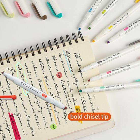 5/35 Stück Echte Milde Textmarker Doppelspitze Pastell Textmarker Stift Sortierte Farben Marker