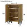 Modern Wooden Shoe Cabinet with Doors – Space-Saving Shoe Organizer with Shelf Compartments, Storage & Black PVC Frame, Elegant Design for Hallway