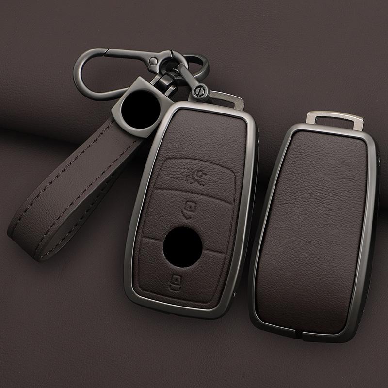 3 Button Zinc Alloy Leather Car Key Key Case for Mercedes-Benz AMG A C E S G Class GLC CLE CLA GLB GLS W177 W205 W213 Key Case BE1