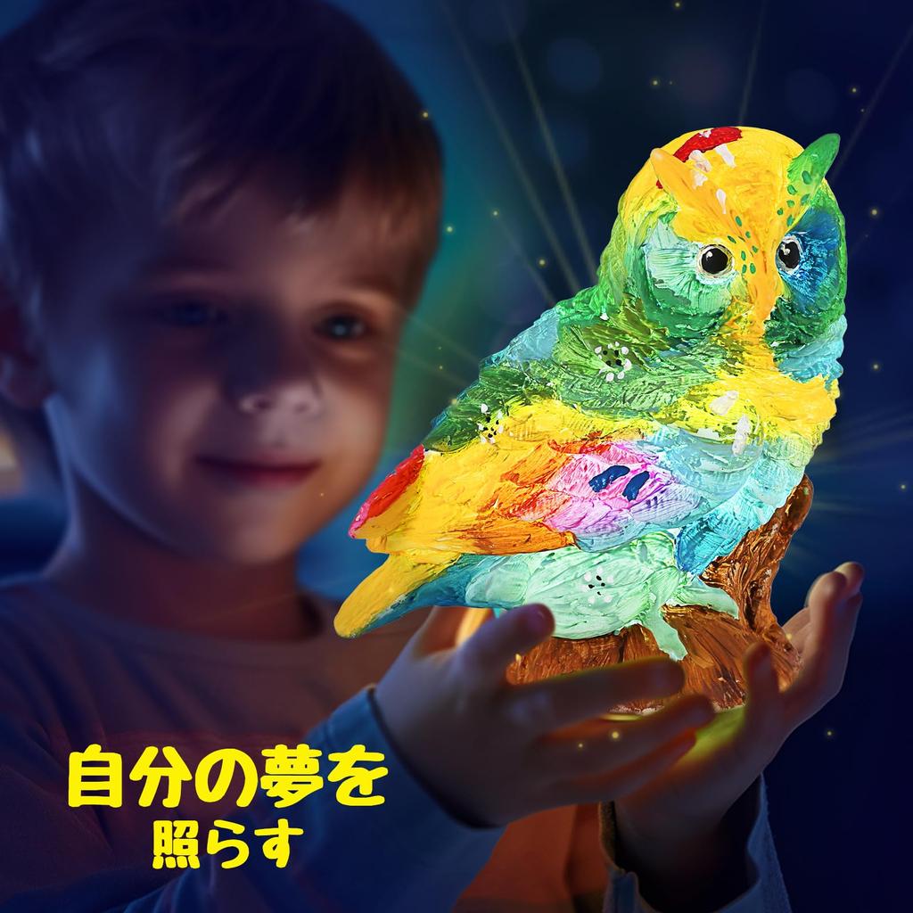 Drawable Owl Lamp Drawing Kit, Craft Kit, Handmade Kit, Animal Lamp, Ambient Lighting, Kids' Craft Toy, Gift for Boys and Girls