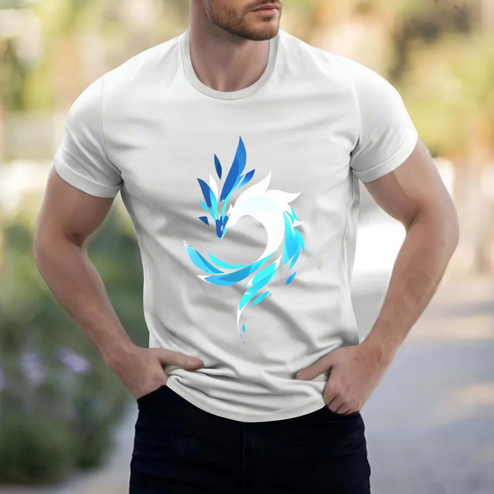 

Мужская рубашка с воротником-стойкой и коротким рукавом, свободная рубашка для отдыха и отдыха, мужская L белый