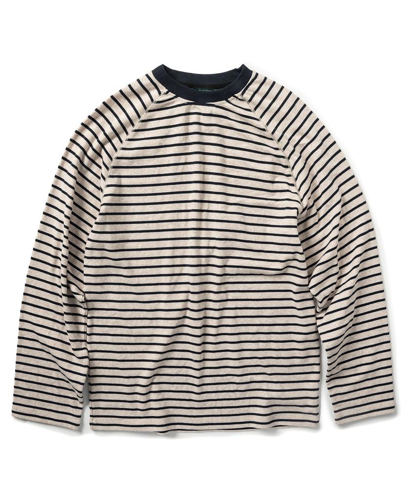 SUPERSUB Gestreiftes Raglan-Langarm-T-Shirt - Haferflocken