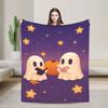 Ghost Reading Blanket Quality Warm Soft 2025 New Halloween Throw Blanket Winter Kid Adult Couch Chair Sofa Bed Fashion Bedspread