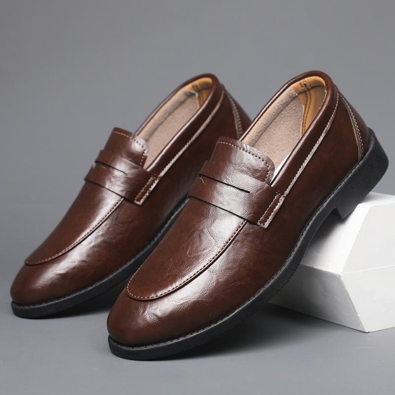 

Мужская обувь кожаная новая обувь на мягкой подошве мужская обувь для ленивых ног обувь Дуду одна нога мужская повседневная кожаная обувь 44