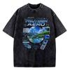 Frutiger Aero Vintage Washed cotton shirt men Gothic Punk Graphic Grunge University tshirt 2000s University Pastel harajuku