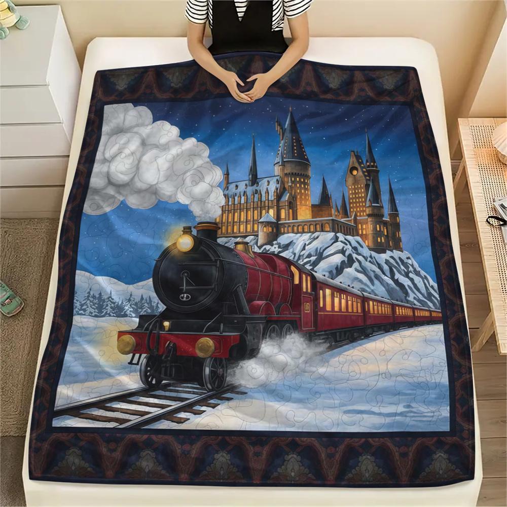 1 Peça Manta de Flanela com Estampa de Desenho Animado, Alta Qualidade Confortável para Todas as Estações, Decoração de Casa, Calor e Conforto, Perfeita para Presente de Natal Aniversário