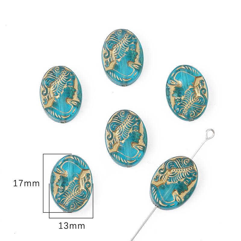 Baroque Gilded Oval Olive Flat Beads for DIY Jewelry & Earrings