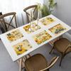 pinata Sunflower Linen Square Spring Placemats Set of 6, Sunflower Kitchen Decor, Vintage Spring Summer Sunshine Gnome Truck Table Mats for Farmhouse
