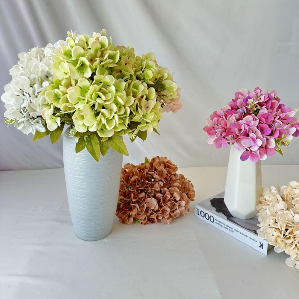 Silk Fake Hydrangea Flowers Large Size Bridal Hydrangea Bouquet for Home Party Wedding