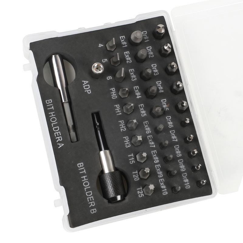 33-Piece Plastic Box Screw Extractor S2 Stripped Screw Remover Drill Bit Set