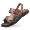 Fashion Designer New British Style Retro Buckle Men's Sandals Summer Fashion Leather Slip-on Outdoor Beach Casual Male Shoes
