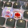 Handmade Translucent Shell Resin Keycaps for Mechanical Keyboards - Colorful Cross-Axis Design