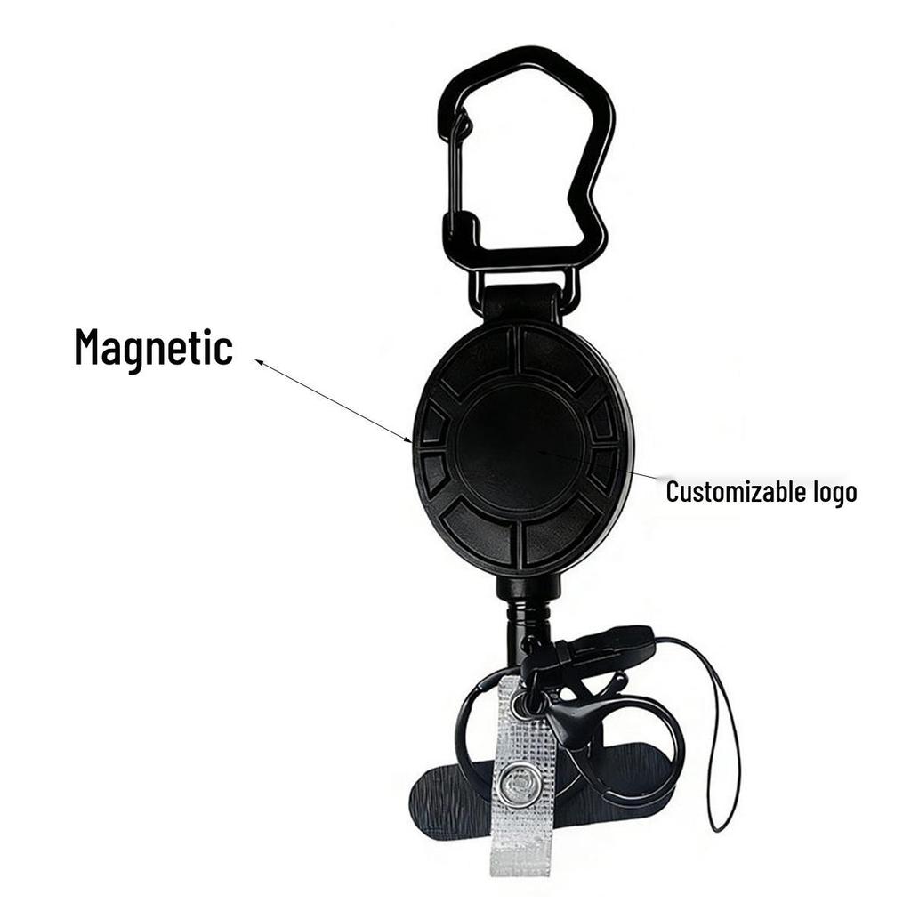 Portachiavi Retrattile da Alpinismo Outdoor con Clip a Fibbia Easy-Pull e Portabadge con Cavo in Acciaio