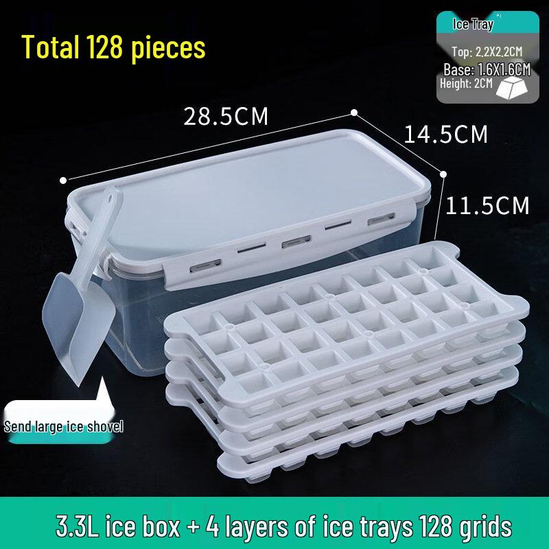 ZISIZ Stackable Ice Cube Tray Set with Lid