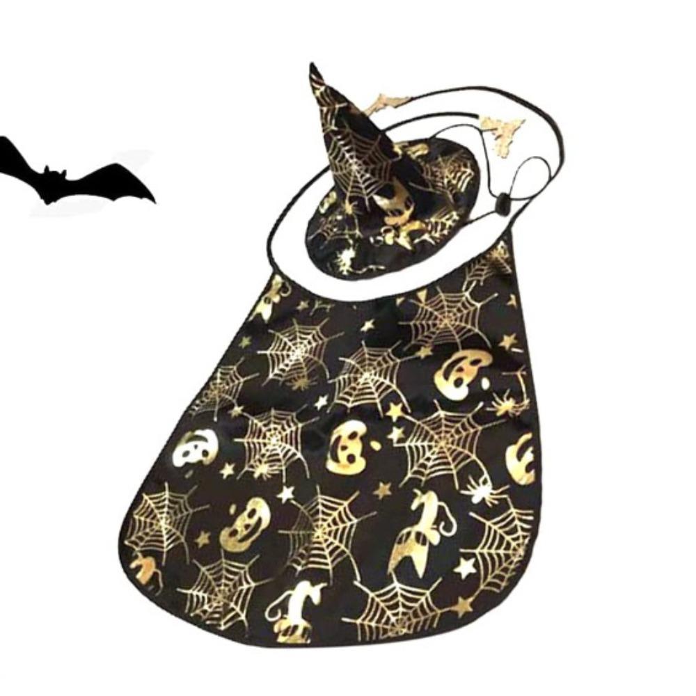 Pet Halloween Costume Vampire Cape Hat Costume Dog Pet Print Halloween Hat Set чёрный