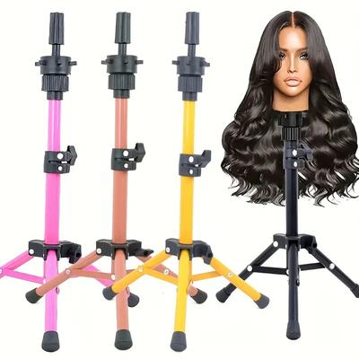Soporte de Peluca Trípode, Soporte de Cabeza de Maniquí Ajustable de 22 Pulgadas, Soporte de Cabeza de Peluca para Cabezas de Entrenamiento y Cabeza de Bloque de Lona 2028