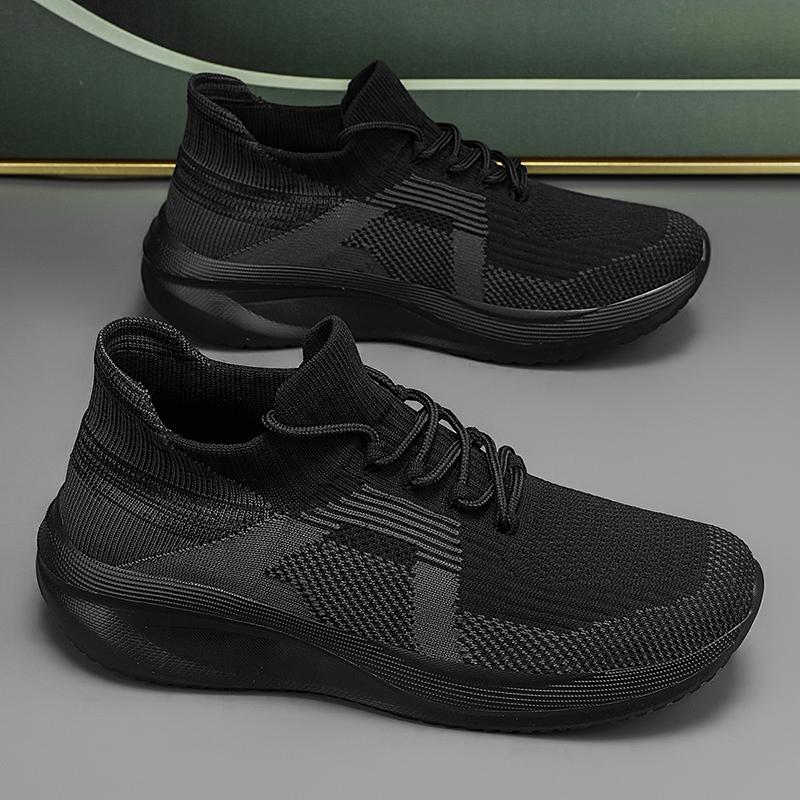Men sShoes2026Summer Plus Size Textile Breathable Casual Sports Shoes Korean Version Fashionable Socks with Lace Up Trendy Shoes 39