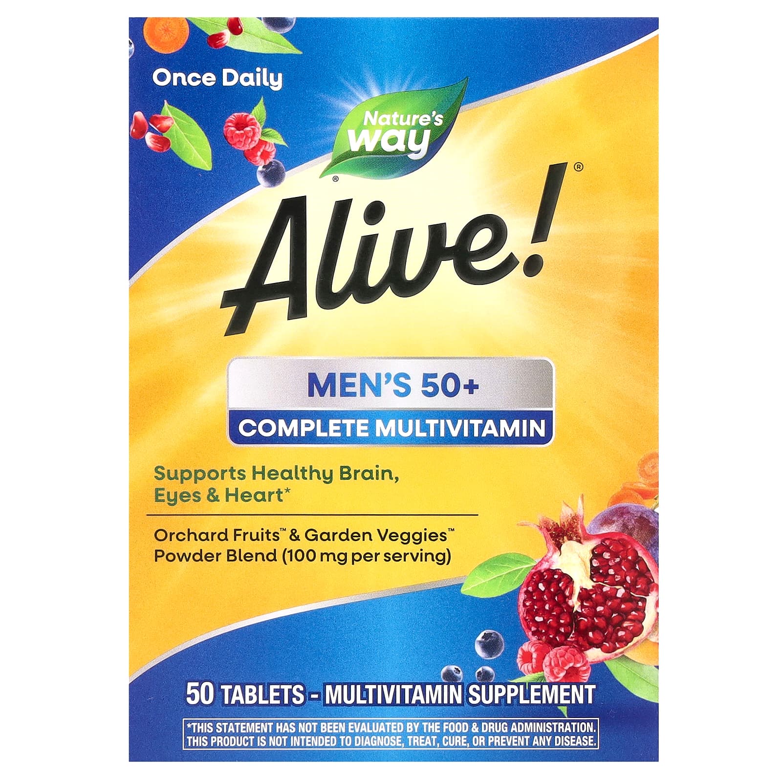 

Nature s Way, Alive! Complete multivitamin for men over 50, 50 tablets