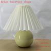 Vintage Pleated Table Lamp with LED E27 Tricolored Bulb Ceramic Base  AU US EU UK Plug Cute Decorative Night Light for Bedroom