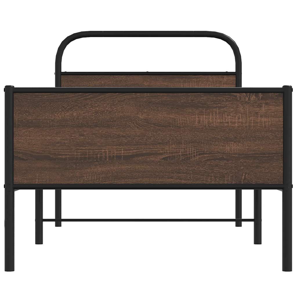Vidaxl Łóżko Bez Materaca, 90X200 Cm, Brązowy Dąb