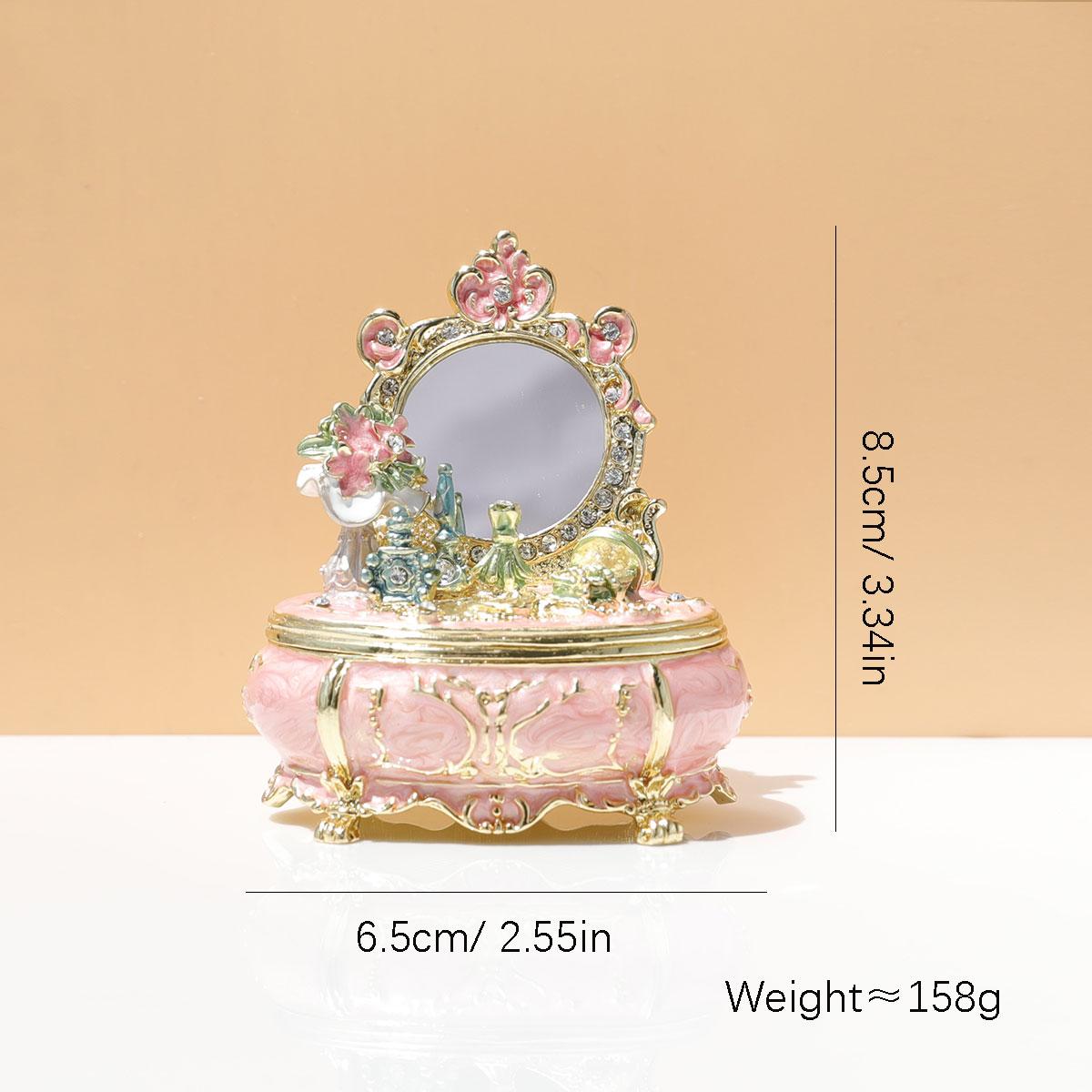 

New Blue Dressing Table Trinket Boxes Hinged Hand Painted Enamel Figurine Collectible Unique Gift for Home Decorative Ornaments рожевий