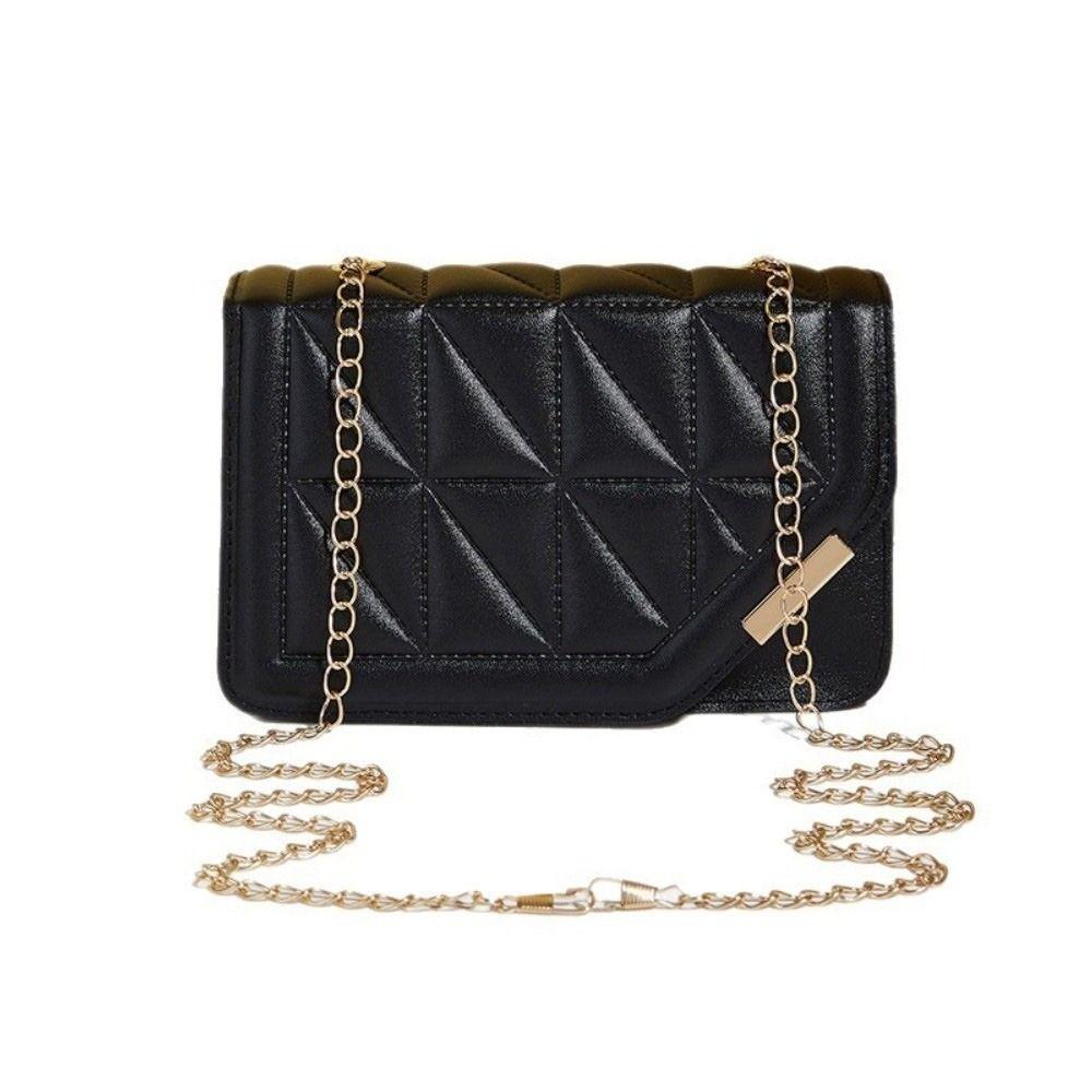 Fashion Accessory PU Leather Luxury Crossbody Bag Triangular Grid Quilted Pattern Women Handbag Chain Shoulder Bag Women Gift