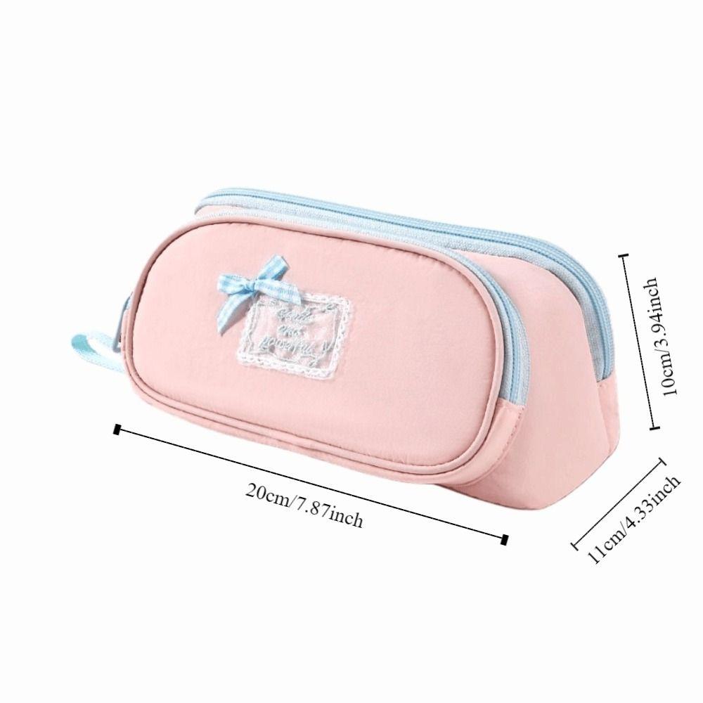 Bowknot Magnetic Bow Pen Bag Triangle Pencil Bag Makeup Bag Pencil Case Women