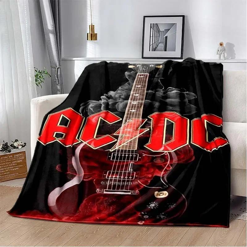 ACDC Pattern Throw Blanket Light Weight Blanket for Living Room Bedroom Kidsroom Warm Blanket Christmas Gift