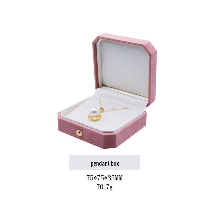 Octagonal Velvet Wedding Jewelry Box for Rings, Necklaces, and Earrings